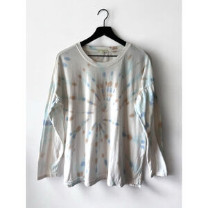Ultra Flirt Long Sleeve White Tie-Dye Top Women's Size L